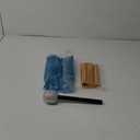 4 Pcs Halloween Mamma Queen Costume Accessory Disco Dance Party Cosplay Include Blue Ruffle Flare Fit Leg Sleeve, Gold Waist Sash Belt and Silver Glitter Fake Microphone Prop for Women Girl