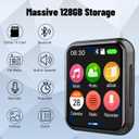 128GB MP3 Player with Bluetooth 5.3, Portable Digital Lossless Music Player with Built-in Speaker, 2.0 in Full Touch Screen, HiFi Sound, FM Radio, Voice Recorder, Earphones Included