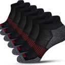 BERING Men's Athletic Running Ankle Socks Cushioned Heel Tab (6 Pairs)