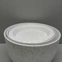 12/10/9 inch Large Flower Pots, 3 Set Big Plant Pots for Outdoor Indoor Plants with Water Ripples, Wide Plastic Planters with Drainage Holes and Saucers for Garden House Plants, Speckled White