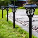 12 Pack Solar Lights with Cute Light Patten, 3 Lumens Cool White Led, for Pathway,Path, Patio, Yard, Driveway, Walkway, Lawn and Garden
