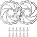 2Pcs 160mm Disc Brake Rotor Stainless Steel Bike Disc Brake Rotor with 6 Bolts Fit for Road Bike, Mountain Bike, MTB, BMX