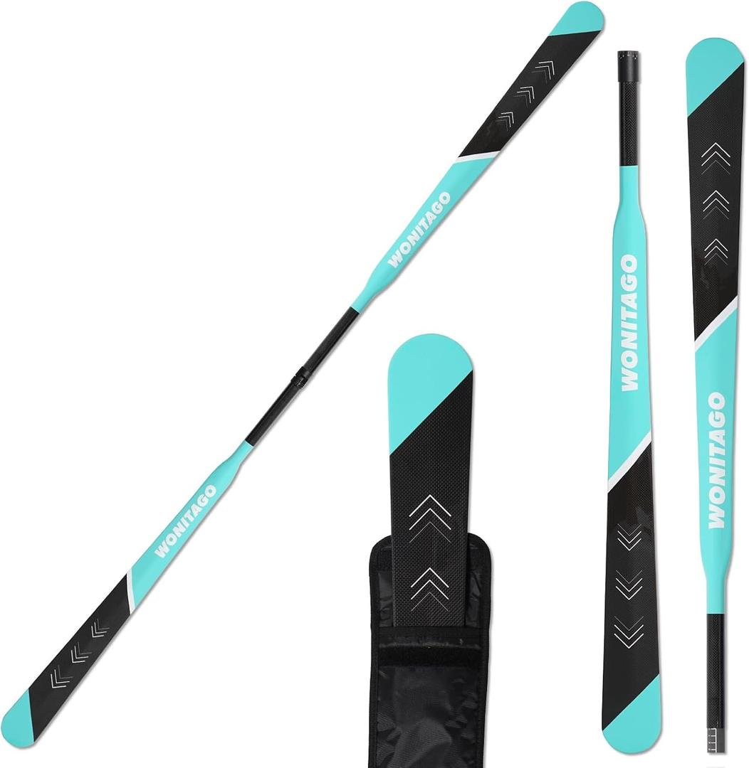 Greenland Paddle Lightweight Full Carbon Fiber with Paddle Bag, Adjustable Greenland Kayak Paddle 86-90" (220-230 cm)
