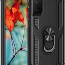 Dionsibei Military Grade Drop Impact for Samsung Galaxy S21 Plus Case 360 Metal Rotating Ring Kickstand Holder Armor Heavy Duty Shockproof Case for Galaxy S21 Plus Phone Case (Black)