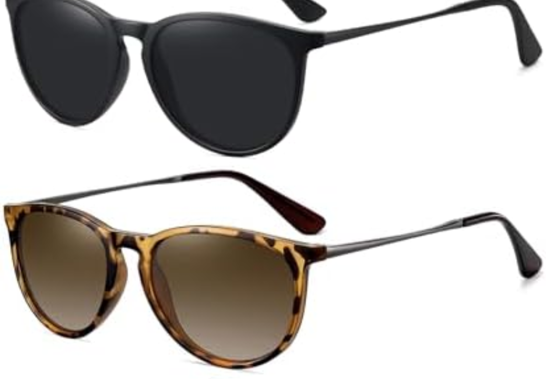 Retro sunglasses womens 2024 trendy round classic glasses