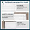BLINDLY Home Cordless Light Filtering 1" Vinyl Mini Blinds for Windows,Horizontal Window Blinds for Home,Cordless Shades for Indoor&Outdoor Windows,36" W x 48" L,White