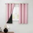BGment Baby Pink 100% Blackout Curtains for Girls Bedroom 45 Inch Length, Thermal Insulated Full Light Blocking Grommet Noise Cancelling Small Window Curtains for Nursery 2 Panels Each 42 Inch Wide