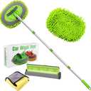 62 " Car Wash Mop Kit - Car Cleaning Mop with Long Handle Stainless Steel Pole for RVs, SUVs, Trucks and Buses (Green)