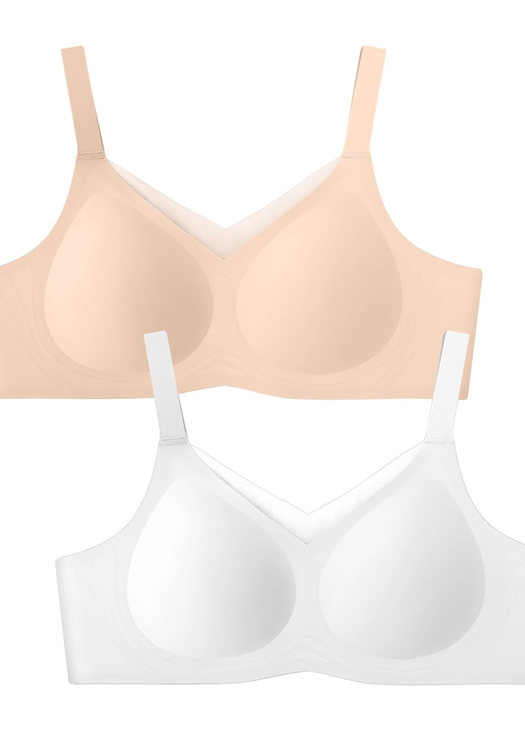 Lace V Seamless Bras for Women No Underwire Bralettes Push Up Wireless Supportive Full Coverage Everyday Bras XL