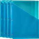 Amazon Basics Binder Organizer Poly Jacket, 3 Hole Punch, Pack of 25, Assorted Colors, 9.3 x 11.2 inches
