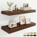 Marsmiles 9.25in Depth 24in Floating Shelves, 24x9.25x1.4, Walnut, Set of 2
Wall Mounted Engineered Wood Shelves, Invisible Brackets for Living Room, Bedroom, Bathroom, Kitchen Decor and Storage