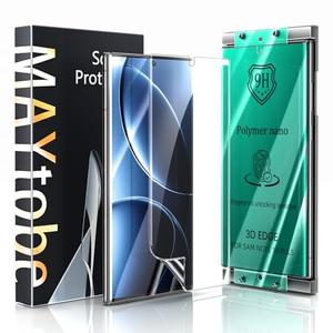 MAYtobe [2-Pack Screen Protector for Samsung Galaxy Note 10 Plus Ceramic film with Installation Tray, Easy Installation, 3D Curved, Bubble Free, Anti-Scratch