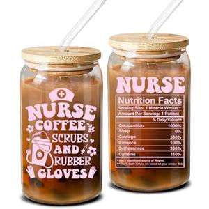 NewEleven Nurse Gifts For Women, Nursing Student, Nurses Practitioner, Registered Nurse - Gifts For Nurses From Friend, Family And Coworker - 16 Oz Coffee Glass