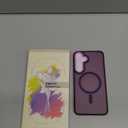 for Samsung Galaxy S25+ Plus Case, Matte Magnetic Phone Case with 1 Screen Protector, Support for Magsafe, Translucent Frosted Shockproof Protective Cover for Samsung Galaxy S25+ Plus, Deep Purple