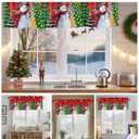 Christmas Tree Valance Curtains Snowman Christmas Kitchen Curtains Window Treatment Holiday Decor Red Black Buffalo Plaid Rod Pocket Valances for Kitchen Bathroom Living Room 54x18 Inch, 1 Panel