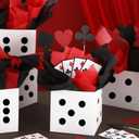 WinnerWhy 12 Sets Casino Theme Party Decorations Casino Night Table Centerpieces Poker Centerpieces for Tables Graduation Party Toppers with Dice Box Poker Cutouts and Sticks for Birthday Prom