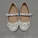 Girl's Ballet Flats Non-Slip Soft Mary Jane Walking Party Dress Shoes for Toddler/Little Kid/Big Kid, Size 11, White