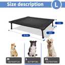Pozico Elevated Outdoor Dog Bed - Foldable Cooling Dog Cot with Metal Frame, Portable Camping Pet Bed for Medium & Small Dogs, Breathable Mesh for Indoor & Outdoor Use, Black - L