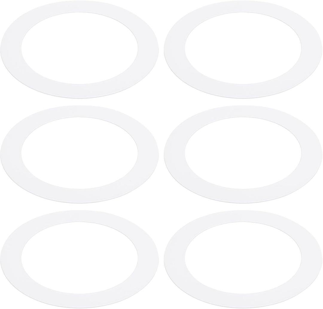 PATIKIL Goof Rings Inner Diameter 3.58", Outer Diameter 4.92", 6 Pcs Metal Goof Rings Cover Recessed Light Trim for Ceiling Wall Fixtures Can Lighting Down Light LED, Matte Finish White