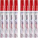 Overseas Paint Pens Paint Markers - Red Permanent Markers 8 Pack, Oil Based Waterproof Quick Dry Medium Tip Marker Pen for Metal, Wood, Fabric, Plastic, Rock, Stone, Mugs, Canvas, Glass, Art Craft