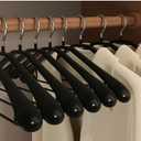 5 Pack Wide Shoulder Hangers Metal Suit Hangers Smooth Soft Gloss Grippy Flexible Thick Rubber Blazer Non Slip Jacket Clothes Hangers Black