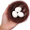 Hemoton Artificial Bird Nest 5.51In Rustic Thread Birds Nest Ornament for Garden Home Decoration and Birdcage Accessories