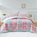 Faux Fur Queen Comforter Set - Super Soft & Warm Plush Shaggy Bed Comforter, Cozy Fuzzy Bedding Comforter Sets for Fall and Winter, Non-Shedding, 3 Pcs(1 Comforter + 2 Pillowcases) (02# Tie-dye)