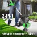SOYUS Weed Wacker Cordless, 12 Inch String Trimmer Battery Powered with Battery and Charger, Lightweight Edger Trimmer with 8 Pcs Replace Spool Trimmer Lines