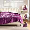Gifts for Mom - Mom Gifts for Mother's Day Birthday Christmas - Love Mom's Blanket Soft Flannel Throw Blanket 60x50'' (Plum Purple)
