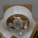 20" Rattan Boho Ceiling Fans with Lights, Caged white Fandelier Ceiling Fan with Light Remote Control, Enclosed with 6 Speeds for Bedroom, Nursery, Living Room