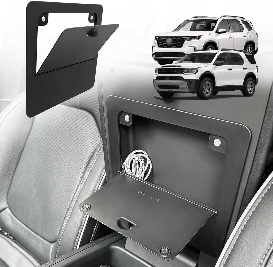Muslogy Center Console Hidden Storage Box Compatible with Honda Pilot 2023 2024 2025, 2024-2026 Ridgeline/Passport Magnet Armrest Secret Compartment Center Console Organizer(Hidden Organizer)