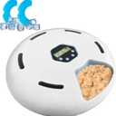 Automatic Cat Feeder Wet&Dry Food, 6 Meal Timed Pet Dispenser Easily Programmable &Easy to Clean,with 2 Ice Packs Auto Feeder for Cats/Small Dogs (snow white)