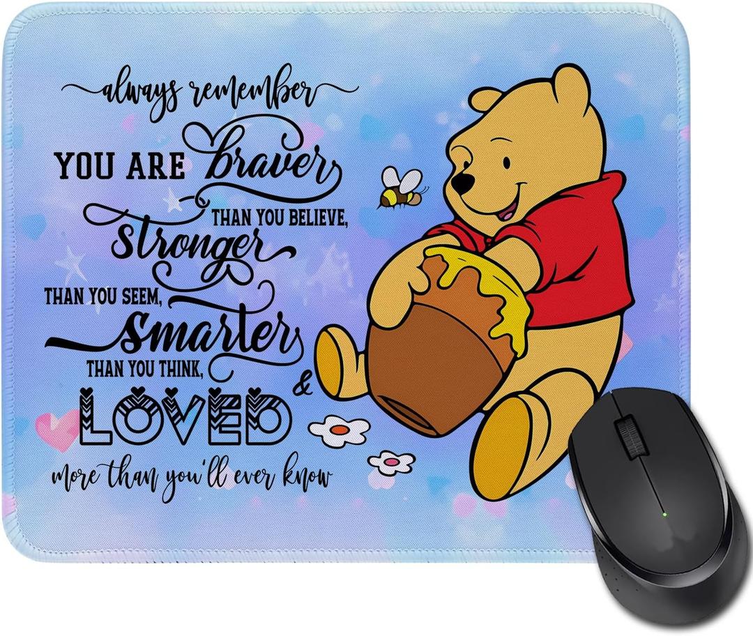 Cute Cartoon Animal Lover Mouse Pad for Women & Men - TV & Movie Lover Gifts for Birthday, Halloween, Christmas & Graduation - Bear