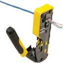 Klein Tools VDV226-110 Ratcheting Modular Data Cable Crimper / Wire Stripper / Wire Cutter for RJ11/RJ12 Standard, RJ45 Pass-Thru Connectors