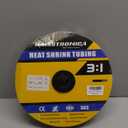 haisstronica 3:1 Heat Shrink Tubing, Shrink Ratio Adhesive Lined Marine Grade Heat Shrink Tube for Home, Automotive and Industrial (Black) 65FT 1inch