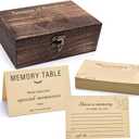 Wooden Share Love & Memories Box with 50 Pcs Share A Memory Cards for Celebration of Life Decorations - Elegant Keepsake for Funerals, Weddings, Birthdays & Graduations - Heirloom Storage Box