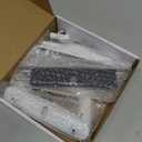 Sliding Patio Door Handle Set with Mortise Lock, Suitable for Sliding Glass Patio Door Thickness from 1.5in to 2in, 4-15/16" Screw Holes, Need to Drill, Reversible Design, Keyed, White