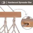 SUNCREAT Hammocks Traditional Rope Double Hammock with Hardwood Spreader Bar and Carrying Bag, 450 lbs Capacity, Natural