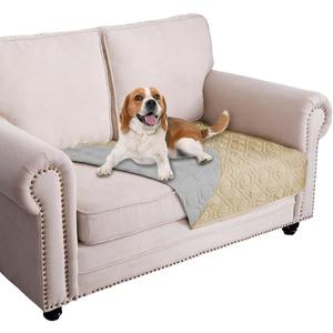 Ameritex Waterproof Dog Bed Cover Pet Blanket for Furniture Bed Couch Sofa Reversible (30x53 Inch (Pack of 1), Beige+light grey)
