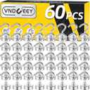 VNDUEEY 60 Pack Strong Magnetic Hooks, 25Lbs Magnet Hooks Heavy Duty, Metal Magnetic Hooks for Hanging, Magnetic Hook for Cruise, Kitchen, Garage, Classroom, and Office (Silver)