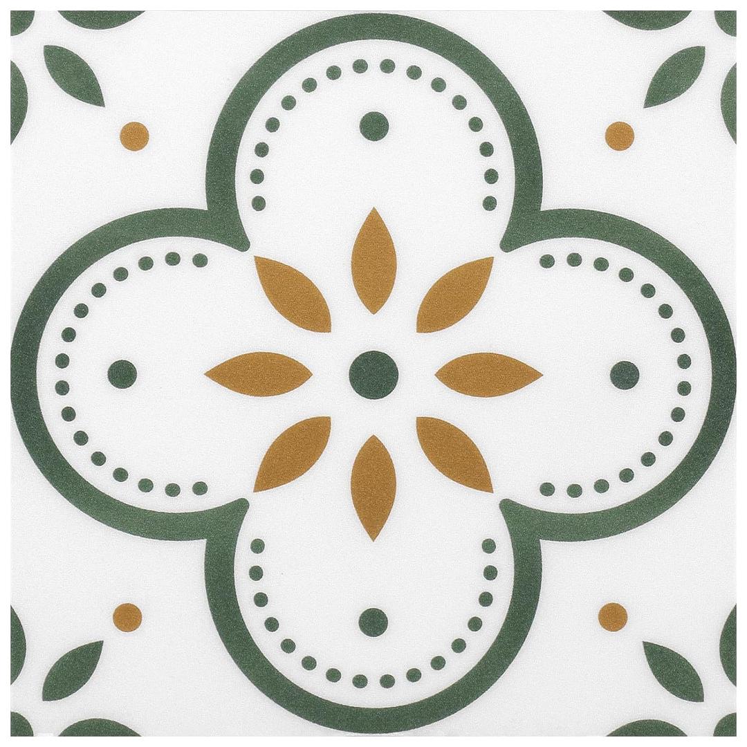 Peel & Stick Floor Tiles Self Adhesive Vinyl Flooring for Kitchen Bathroom Laundry Room Pet House Fireplace 20 Sheets 8"x8" Removable Floor Stickers Home Decor DIY (Green)