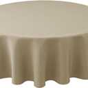 Biscaynebay Textured Fabric Round Tablecloths 60" for Round Tables diameters from 28" to 48", Natural Water Resistant Folding Table Covers Washable for Dining, Kitchen, Wedding, Parties etc