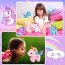 Golray 12Pcs Mini Unicorn Plush Stuffed Animals, Unicorn Party Favors Keychains for Girls Birthday, Easter Basket Stuffers, Easter Egg Fillers, Classroom Rewards Carnival Prizes Goodie Bag Stuffers