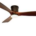 Neatfi 52-inch Ceiling Fans with Lights & Remote Control  Quiet Reversible DC Motor, Flush Mount, Living Room, Kitchen & Bedroom Ceiling Fan with 3 Adjustable Light Modes (Dark Wood, 52 Inches)