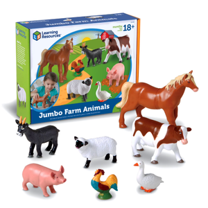 Learning Resources Jumbo Farm Animals Set - Educational Animal Toys for Toddlers, Ages 18mos+