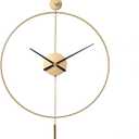 SHISEDECO Classical Large Modern Minimalist Pendulum Wall Clock 24" Gold