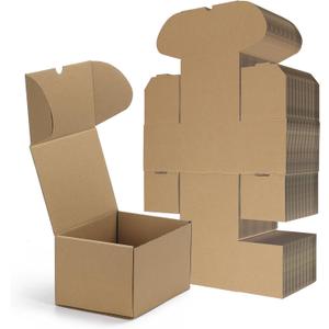 RLAVBL 7x5x4 Small Shipping Boxes Set of 50, Brown Corrugated Cardboard Box for Packing, Mailing, Business