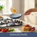 CookinCraze Nonstick Ceramic Frying Pan 10 Inch Induction Compatible - Non Toxic, PTFE/PFOA/PFAS Free, Oven & Dishwasher Safe up to 500F - Non Stick Small Skillet with Stay-Cool Handle - Navy Blue