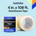 4" x 108' Roll of Greenhouse Repair Tape, Made in USA, Heavy Duty Clear Poly Patch Tape for Repairing Greenhouses and Plastic Sheeting, UV Resistant Polyethylene Film for Seaming & Splicing