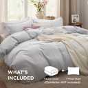 Bedsure Light Grey Duvet Cover Twin/Twin XL Size - 2 Pieces Prewashed Cotton-Like Extra Soft Bedding Set, Includes 1 Twin Duvet Cover 68x90 Inches with Zipper Closure & 1 Pillow Sham, No Comforter